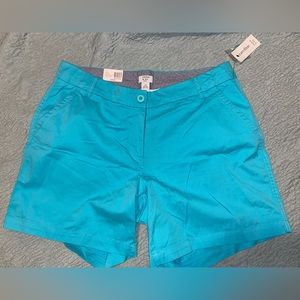 Crown & Ivy CURVY 14w 7”inseam Broad Turquoise NWT